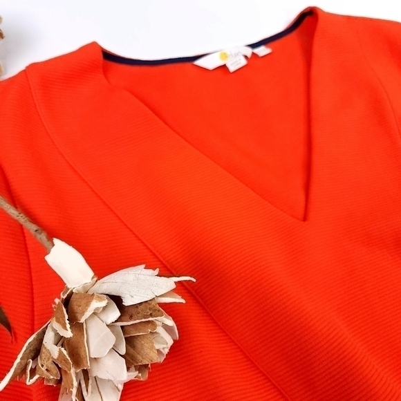 BODEN Orange Cream Thick Knit Pocketed Dress Sz 12R - Picture 8 of 13